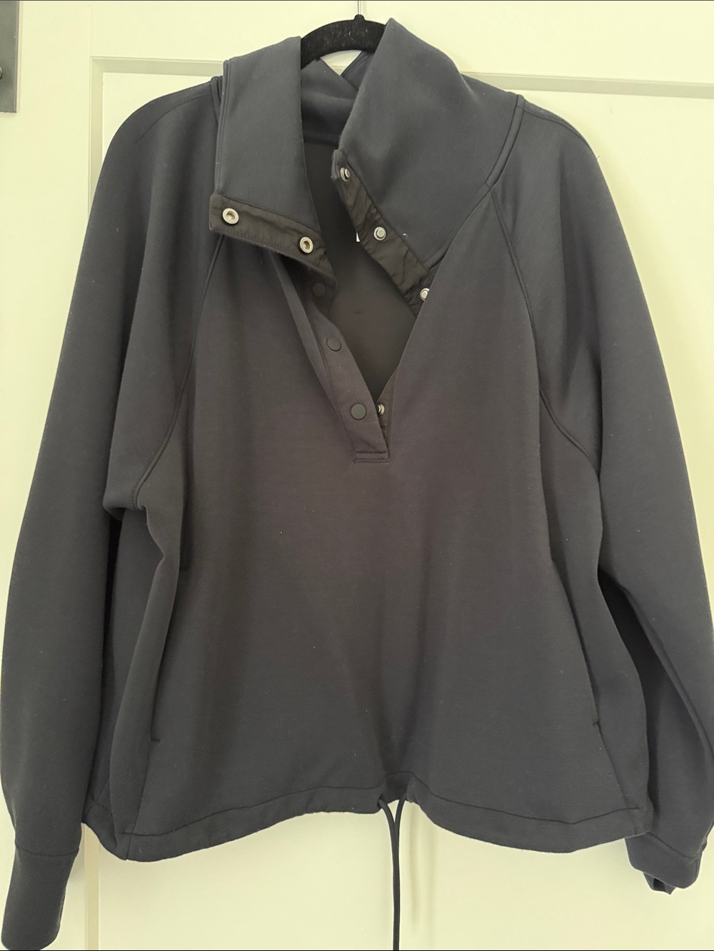 Zella Black Zip-Up Snap Collar Sweater